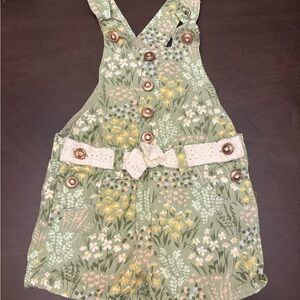 Nanette Baby Green Floral Overalls